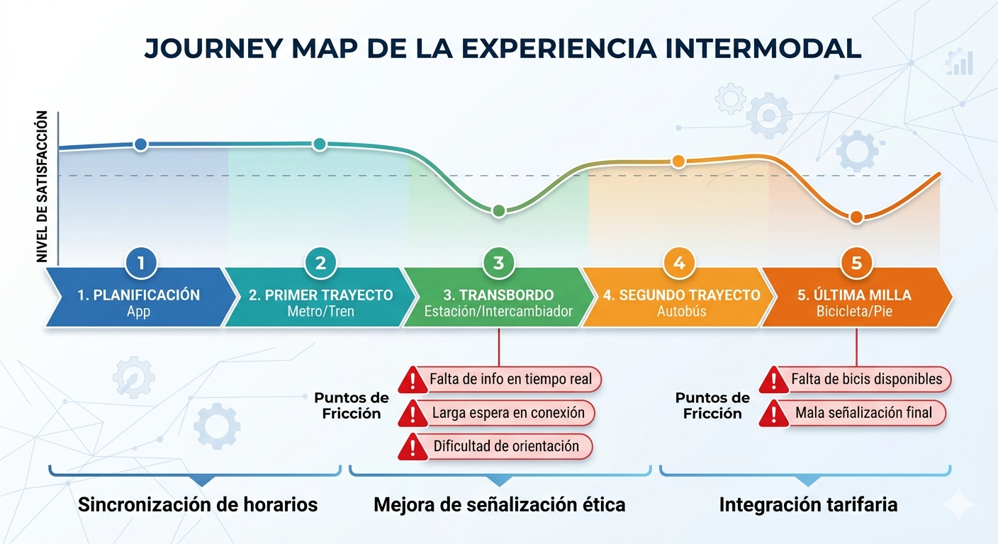 UX del usuario de transporte publico intermodal